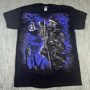 Liquid Blue Black Skull Reaper Men’s Sz M New